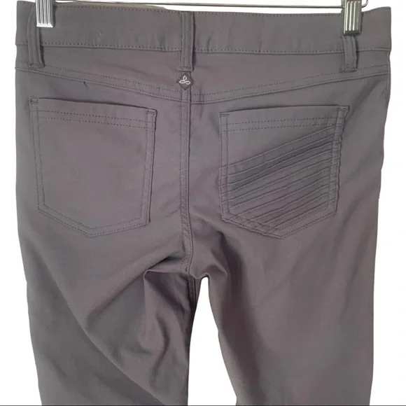PRANA Brenna Moto Stretch Skinny Pants Mid Rise Gravel Nylon Size 2 - Picture 11 of 15